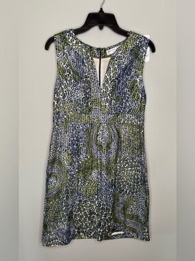 Trina Turk Vintage Y2K Sleeveless Metallic Animal Print Mini Shift Dress Size 10
